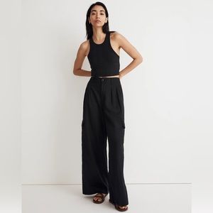 Madewell Linen Blend Wide Leg Cargo Pants